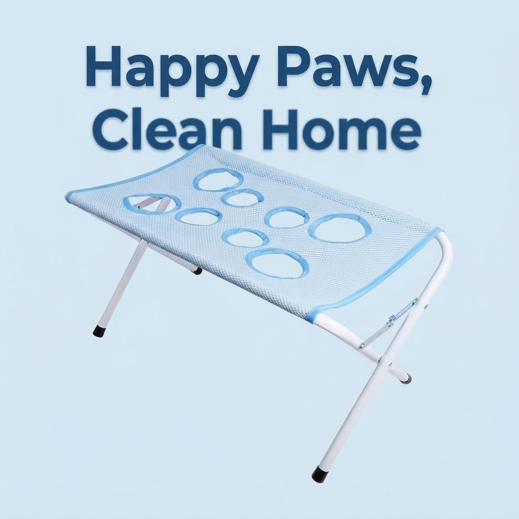 foldable pet bathing stand with cat and dog grooming hammock